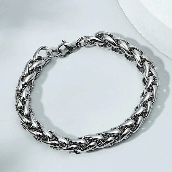 FOUR STAINLESS STEEL SILVER MINIMALIST BRACELET - Picture 2 of 7